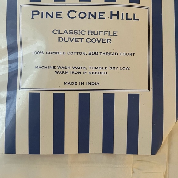 Pine Cone Hill Queen White Duvet Cover - Picture 1 of 2